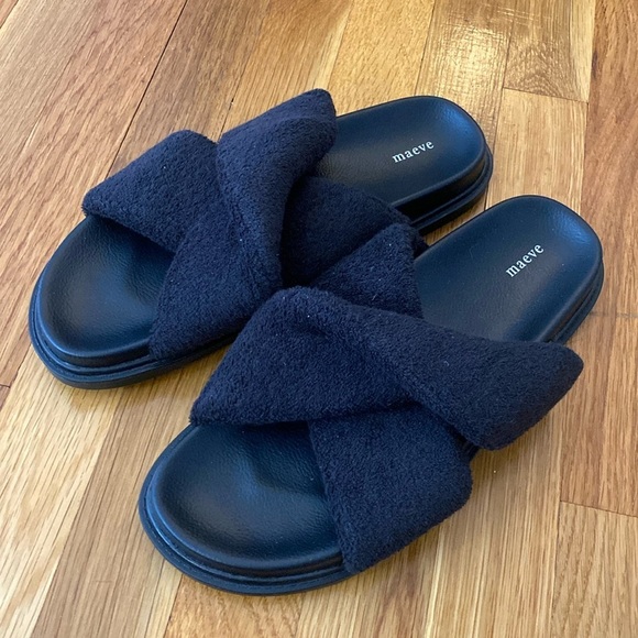 Maeve Women’s Black Criss Cross Slides Size 11 - Picture 1 of 8